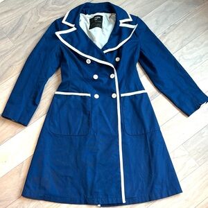 Vintage London Fog Navy Double-Breasted Main Coat Size S